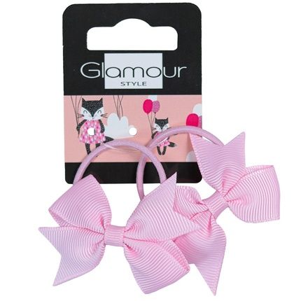 Glamourkids Hair Bows Pink 2 Pieces
