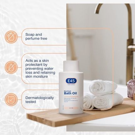 E45 Bath Oil Emollient To Moisturize And Hydrate Dry Skin 500Ml - Image 3