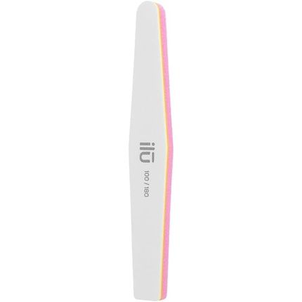 T4B Ilu 2In1 Double-Sided White Nail File And Polisher For Manicure And Pedicure Trapezoid Shape 180/100 Grit