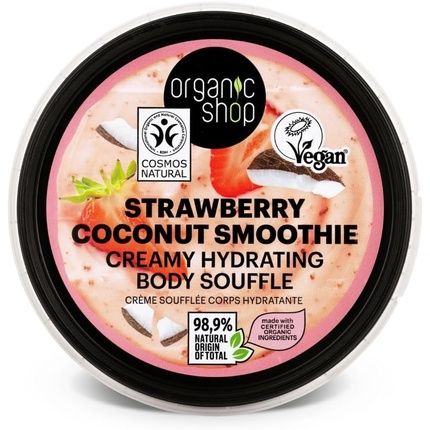 Organic Shop Strawberry Coconut Smoothie Creamy Hydrating Body Souffle 250Ml