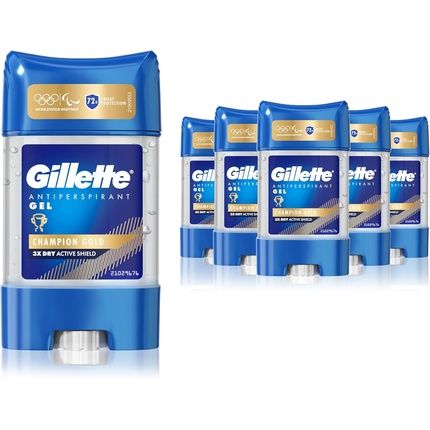 Gillette Clear Gel Champion Gold Antiperspirant & Deodorant For Men 70Ml