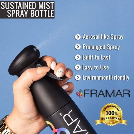 Framar Premium Hair Spray Bottle Fine Mist Continuous Spray Bottle Black - Image 3