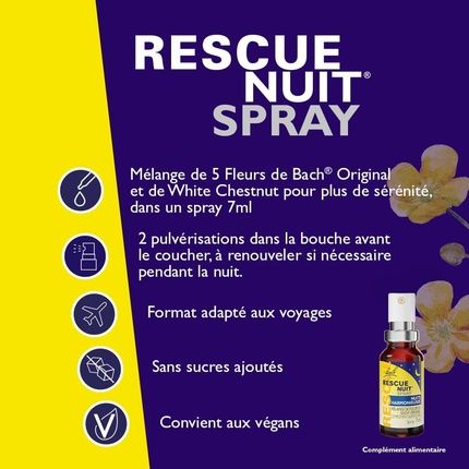 Rescue Night Spray - Mixture Of 6 Original Bach Flowers For Restful Nights - Image 3
