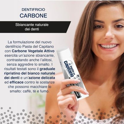 Pasta Del Capitano Organic Activated Charcoal Toothpaste 75Ml - Made In Italy