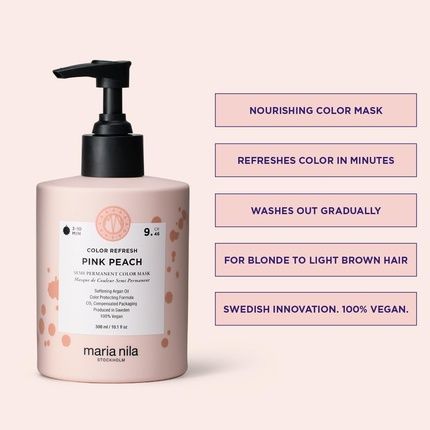 Maria Nila Colour Refresh Pink Peach 300Ml Warm Pink Peach Tone Hair Mask - Image 3