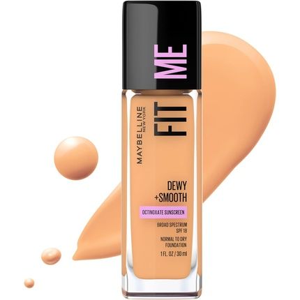 Maybelline Fit Me Dewy + Smooth Foundation Soft Tan 1 Fl Oz 30Ml Beige