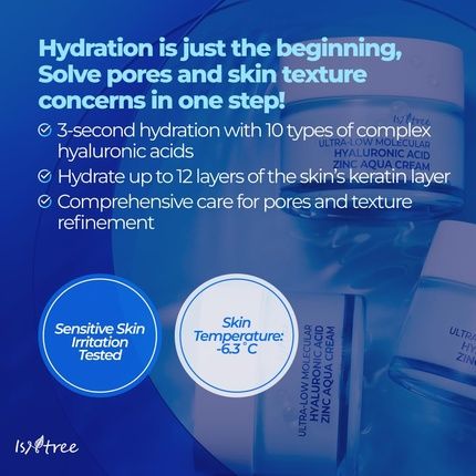 Isntree Ultralow Molecular Hyaluronic Acid Zinc Aqua Cream 80Ml - Image 3