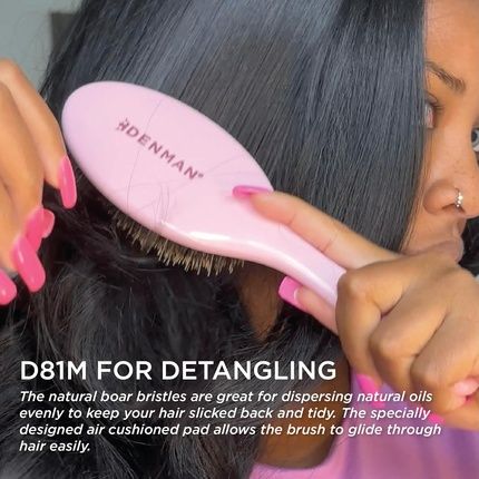 Denman Style & Shine Smoother Hairbrush With Soft Nylon Quill Boar Bristles - Image 3