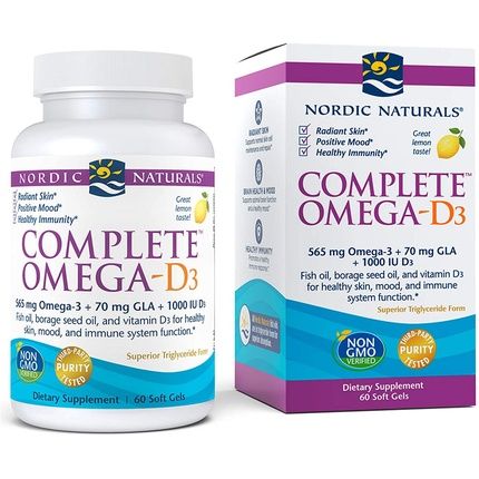 Nordic Naturals Complete Omega-3 * 6.9-D 1000Mg Lemon Soft Gels 60 Count