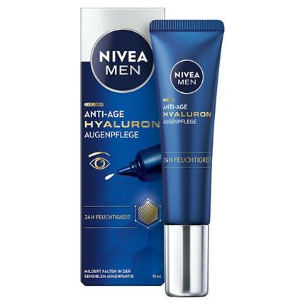 Nivea Men Anti-Age Hyaluron Eye Care Firming Eye Cream For Wrinkles And Dark Circles Moisturizing Eye Care With Hyaluron 15Ml