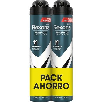 Rexona Aerosol Advance Protection Invisible 72H Deodorant For Men 200Ml - Pack Of 2