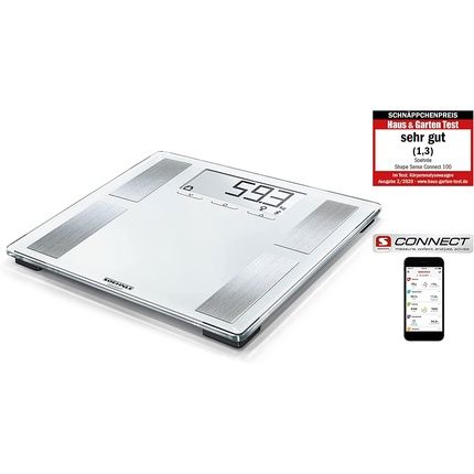 Soehnle Shape Sense Connect 100 Bluetooth Body Scale With Bia Premium Body Analysis And Large Lcd Display