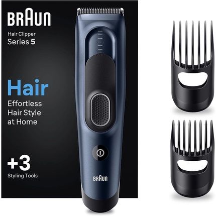 Braun Men'S Hair Clipper, Hair Cutting Machine, 17 Length Settings, Ultra Sharp Blades, 2 Comb Attachments, 50 Min. Nimh Battery Life, Washable, Hc5350 New