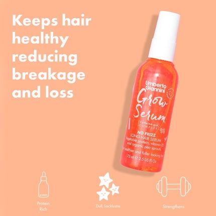 Umberto Giannini Grow Long Hair Strengthening Serum - No Frizz Growth Enhancing Shine Serum 75Ml - Image 3