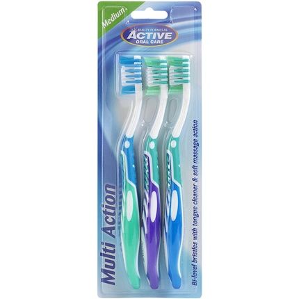 Beauty Formulas Active Oral Care Multi-Action Toothbrush Assorted - Pack Of 3