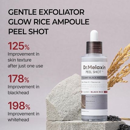 Peel Shot Glow Black Rice Peeling Ampoule Soft Exfoliating Face And Body Scrub