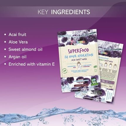 7Th Heaven Superfood Intense Hydration Acai Berry Bamboo Beauty Sheet Mask - Image 3