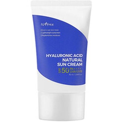 Isntree Hyaluronic Acid Natural Suncream Spf50 Pa++++ 50Ml 1.69 Fl.Oz - Evens Out Skin Tone And Replenishes Moisture