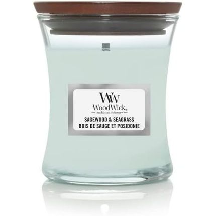 Woodwick Sagewood & Seagrass Scented Candle Small 85G