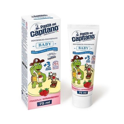 Baby Captain Strawberry Toothpaste For Children 3+ 75Ml