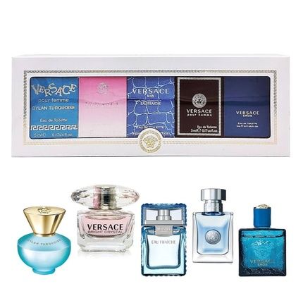 Versace Miniature Set Dylan Turquoise For Women Eau De Toilette 5Ml + Bright Crystal Eau De Toilette 5Ml + Man Eau Fraiche Eau De Toilette 5Ml + Pour