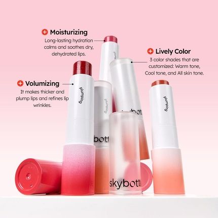 Skybottle Volumizing Color Lip Balm #02 Dear Coral Lip Plumper Tinted