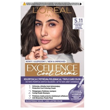 L'Oreal Excellence Cool Creme Hair Color 5.11 Ultra Ash Light Brown
