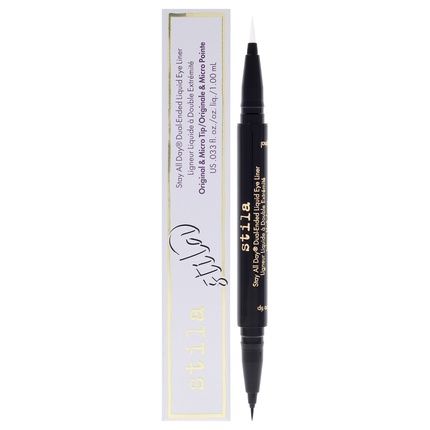 Stila Stay All Day Dualended Liquid Eye Liner Intense Blacksnow 0033 Oz