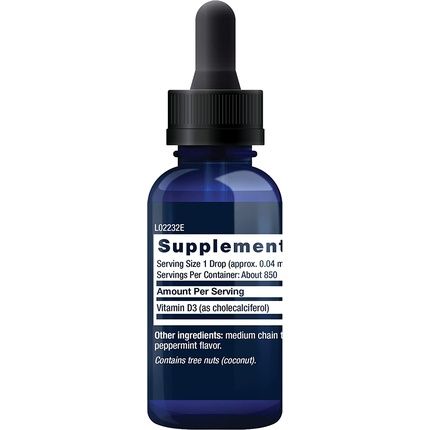 Life Extension Liquid Vitamin D3 50Mcg (2000Iu) Mint Flavored Drops 1 Fl. Oz. - 850 Servings