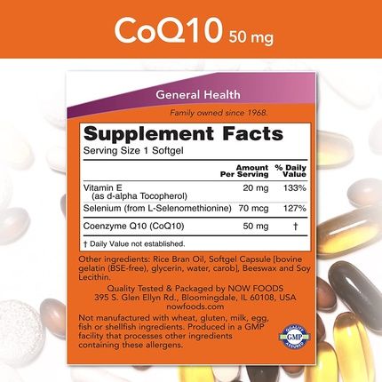Now Foods Coq10 50Mg Softgels 50 Count