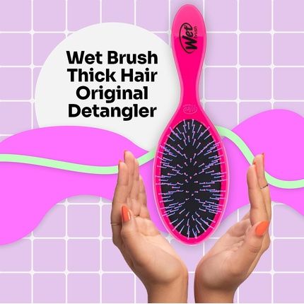 Wet Brush Original Detangler For Thick Hair Ultra-Soft Intelliflex Bristles Pink