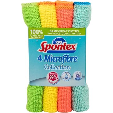 Spontex Microfibre Cloths Pack Of 4