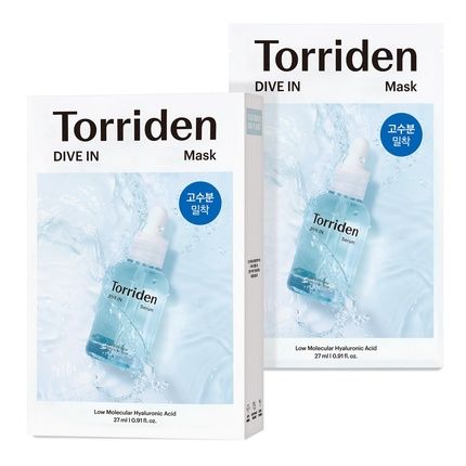Torriden Dive-In Hyaluronic Acid Facial Sheet Masks Moisturizing Sheet Mask For Sensitive Dry Skin Fragrance-Free Alcohol-Free No Colorants Vegan Cruelty-Free Korean Skin Care