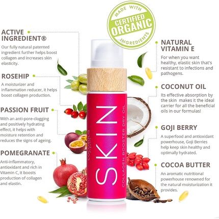 Cocosolis Collagen Boosting Anti-Aging Oil With Rosehip, Organic And Vitamin E 110Ml