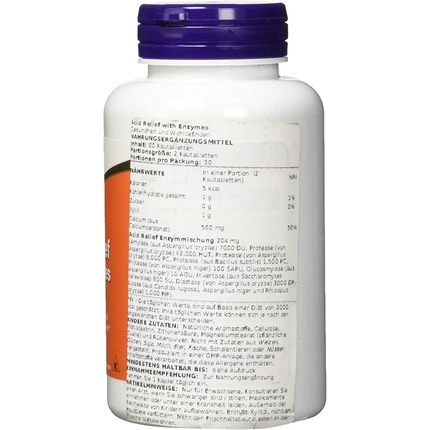 Now Foods Acid Relief With Enzymes 60 Chewable Tablets