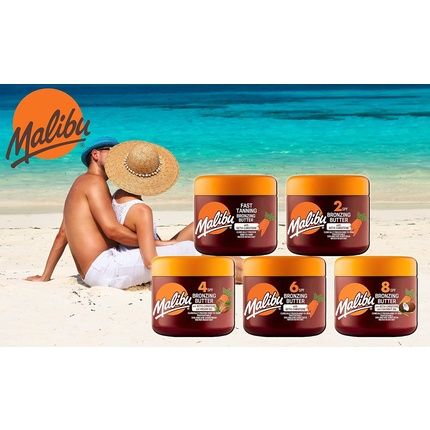 Malibu Sun Spf 4 Bronzing Tanning Body Butter With Beta Carotene And Argan Oil Tropical Coconut Fragrance 300Ml - Image 3