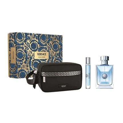 Versace Pour Homme Gift Set - 100Ml Eau De Toilette Spray And 10Ml Eau De Toilette Spray With Cosmetic Bag