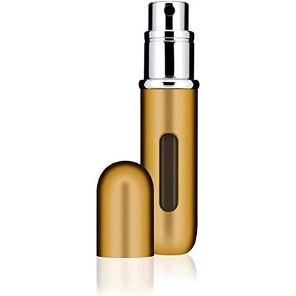 Travalo Classic Hd Perfume Atomizer Genie-S Tsa Approved Travel Perfume Bottle Refillable Reusable Airtight Easy-Fill Mini Pump Sprayer Lightweight Elegant Design With Volume Window Gold 0.17Oz