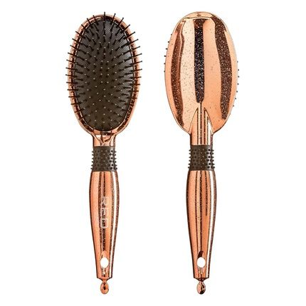 Red By Kiss Rose Gold Chrome Paddle Brush With Heat Resistant Bristles For Detangling