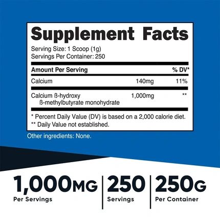 Nutricost Hmb Powder 250 Grams