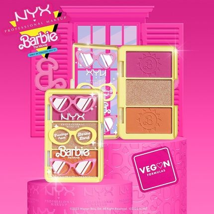 Nyx Professional Makeup Barbie Mini Cheek Palette Greeting From Barbie Land