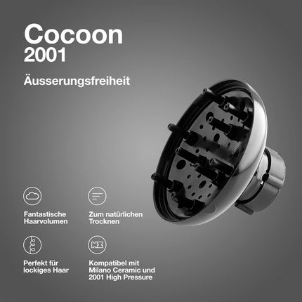 Elchim Cocoon Diffuser For 2001/Milano Hair Dryers - Natural Volume And Fast Drying For Curly Hair - Image 3