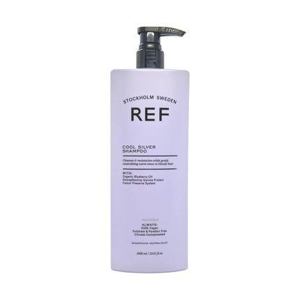 Ref Cool Silver Shampoo 1000Ml With Botanical Extracts And Violet Pigments - Sulfate Free