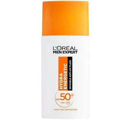 L'Oreal Paris Hydrating Fluid Spf 50+ Men Expert Hydra Energetic Invisible Anti-Uv Fluid - 50 Ml