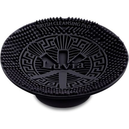 Luvia Silicone Makeup Brush Cleaning Mat With Suction Cup - Professional Makeup Brush Cleaner Black