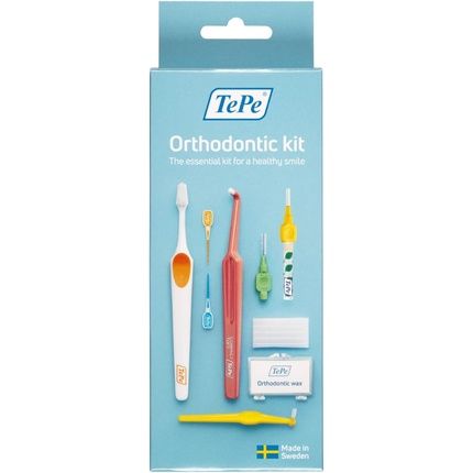 Tepe Orthodontic Kit 10Pcs Oral Care For Cleaning Braces And Implants Interdental Tools Good For Teeth Plaque Removal Dental With Wax