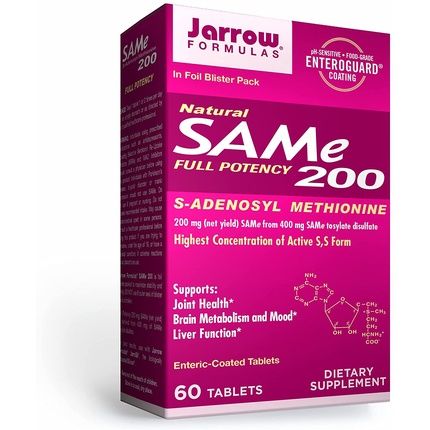Jarrow Formulas Same 200Mg 60 Tablets - Supports Joint Health, Liver Function, Brain Metabolism, Mood & Antioxidant Defense