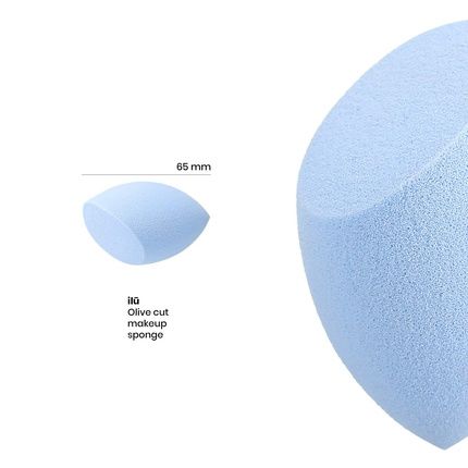 T4B Ilu Olive-Shaped Makeup Sponge For Foundation, Concealer And Powder Blue