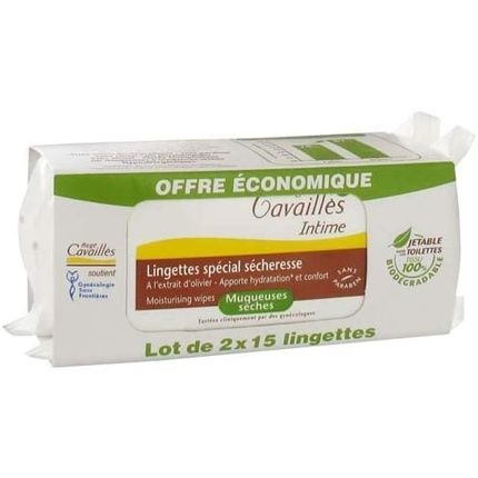 Roge Cavailles Intimate Hydrating Wipes 15 Wipes - Pack Of 2
