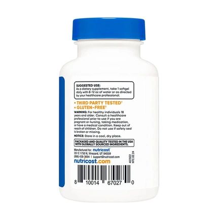 Nutricost Biotin 5000 Micrograms With Coconut Oil Softgels 150 Count - Image 3